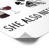 Poster A Woman Cannot Survive On Wine Alone She Also Need (Coin)