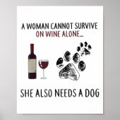 Poster A Woman Cannot Survive On Wine Alone She Also Need (Devant)