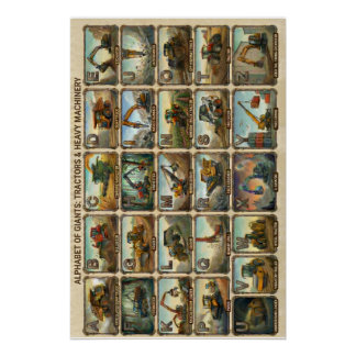 Poster A-Z Tractors and Heavy Equipment Alphabet