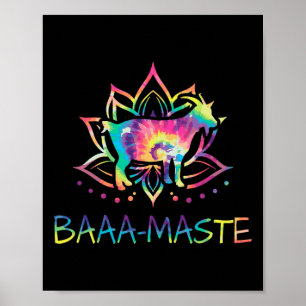 Poster Aa Maste Tie Dye Chèvre Yoga Lotus Mandala Humour