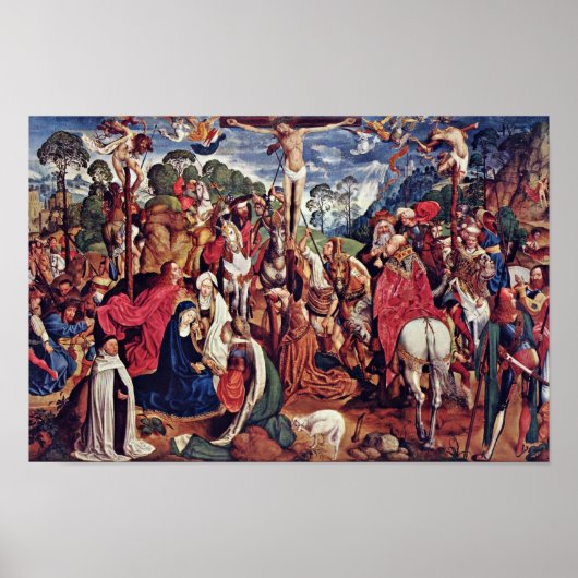 Poster Aachen Altar (Passionstriptychon) Panneau médian : (Devant)