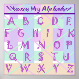 Poster aangepast Girly Pastel Alphabet
