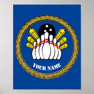 Poster - Aangepaste bowling - Naam toevoegen