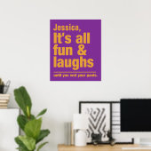 Poster aangepaste FUN & LAUGHS-naam (Thuiskantoor)