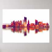 Poster Aarhus Danemark Skyline (Devant)