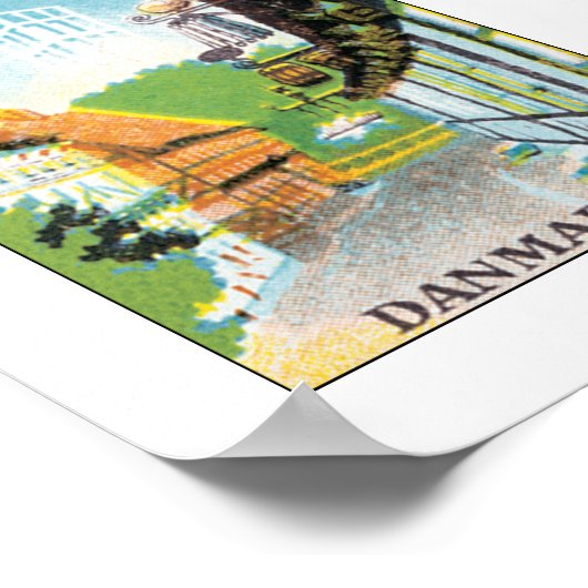 Poster Aarhus Danmark (blanc) (Coin)