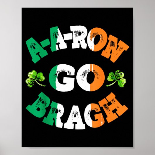 Poster Aaron Erin Go Bragh Shamrock St.patrick's Day  (Devant)