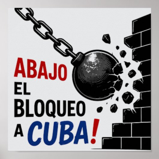 Poster Abajo El Bloqueo A Cuba (Devant)