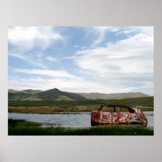 Poster Abandon voiture photo Pittoresque