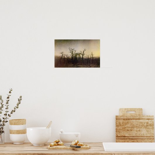 Poster Abbaye dans une forêt de chênes par Caspar David F (Cuisine)