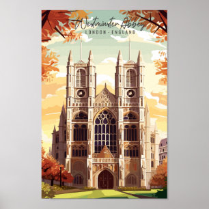 Poster Abbaye de Westminster Londres Angleterre voyage vi