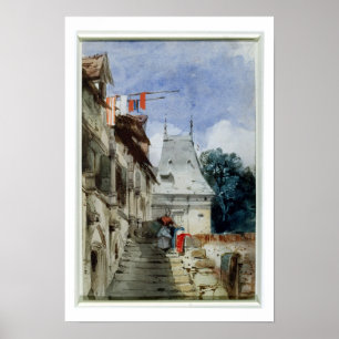 Poster Abbaye St-Amand, Rouen (w/c, carrosserie et crayon