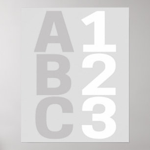 Poster ABC 123 Numéros alphabétiques de l'affiche