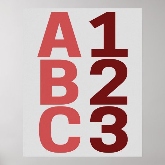 Poster ABC 123 Numéros alphabétiques de l'affiche (Devant)