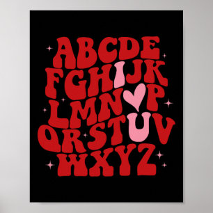 Poster Abc Alphabet I Love You English Enseignant Valenti