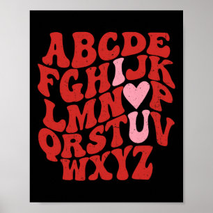 Poster Abc Alphabet Je T'Aime Professeur D'Anglais Saint-