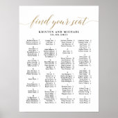 Poster ABC Alphabétique Trouvez votre siège Carte de sièg (Devant)