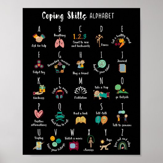 Poster Abc Compétences d'adaptation Alphabet Autosoins Sa (Devant)