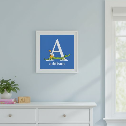 Poster ABC du Dr Seuss : Lettre A - Blanc | Ajouter Votre