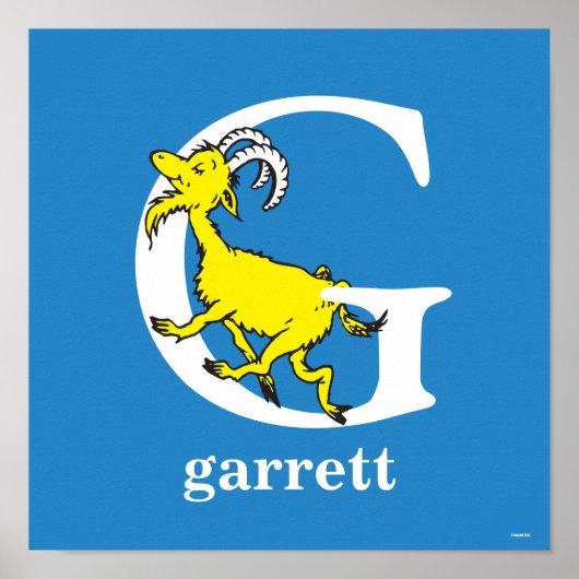 Poster ABC du Dr Seuss : Lettre G - Blanc | Ajouter Votre (Devant)