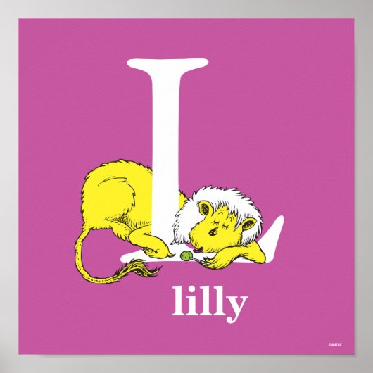 Poster ABC du Dr Seuss : Lettre L - Blanc | Ajouter Votre (Devant)