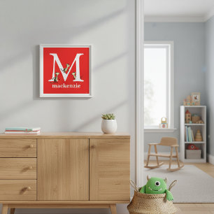 Poster ABC du Dr Seuss : Lettre M - Blanc   Ajouter Votre