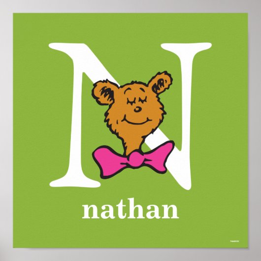 Poster ABC du Dr Seuss : Lettre N - Blanc | Ajouter Votre (Devant)