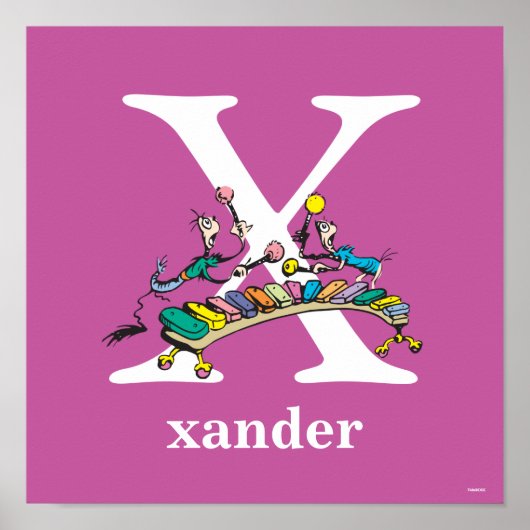 Poster ABC du Dr Seuss : Lettre X - Blanc | Ajouter Votre (Devant)