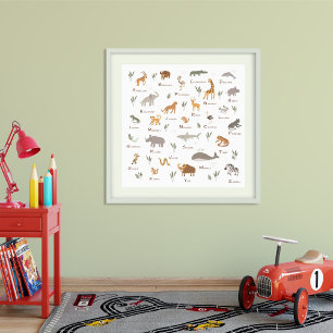 Poster ABC Learning Wild Animaux