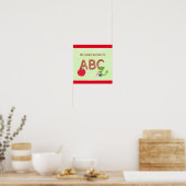 Poster ABC Neon Letters Bookworm Reader Salle de classe (Cuisine)