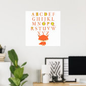 Poster ABC pour enfants avec un mignon Fox (Bureau à domicile)