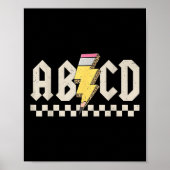 Poster Abcd Pencil Lightning Bolt Teacher Back To School  (Devant)
