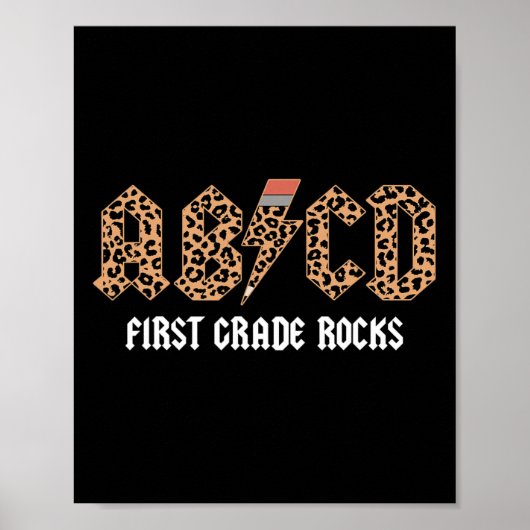 Poster Abcd Rocks Première Année Retour À L'École Leopard (Devant)