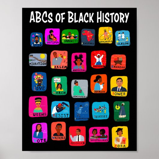 Poster Abcs Du Mois De L'histoire Des Noirs Fierté Pour L (Devant)