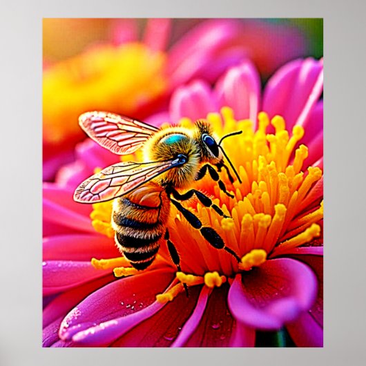 Poster Abee en effervescence sur la conception de la fleu (Devant)