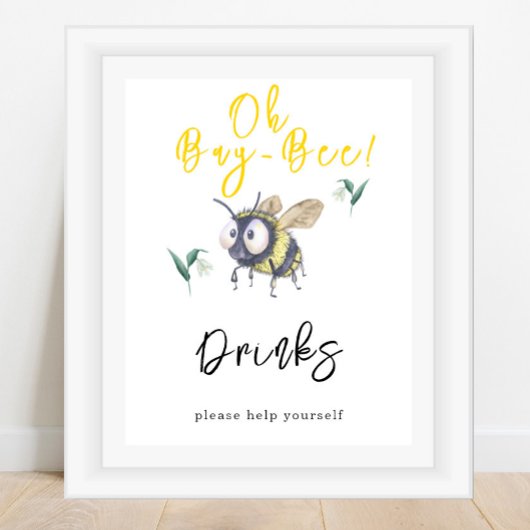 Poster Abeille à l'aquarelle - Boissons