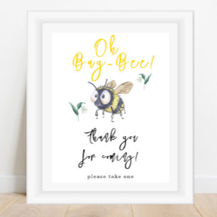 Poster Abeille à l'aquarelle - Merci d'être venu