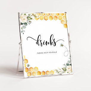 Poster Abeille aquarelle Boissons vous aider