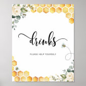 Poster Abeille aquarelle Boissons vous aider (Devant)