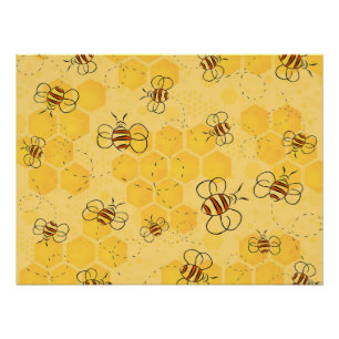 Poster Abeille Bourdonnante Abeilles Mignonnes 