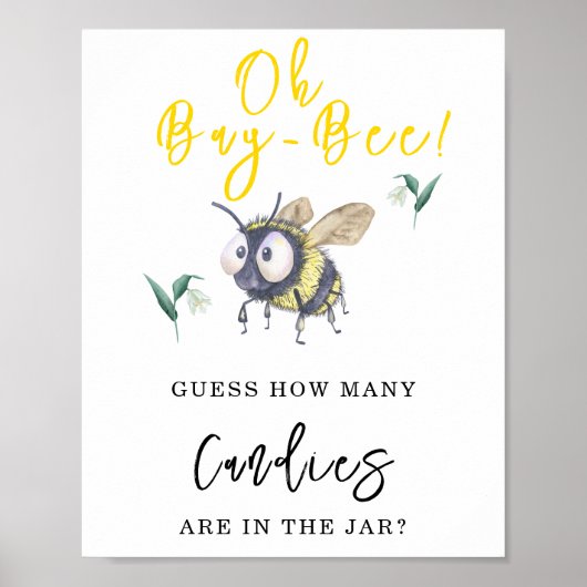 Poster Abeille - Combien de bonbons sont dans le pot (Devant)