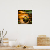 Poster Abeille de miel sur la fleur (Cuisine)