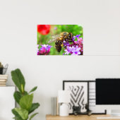 Poster Abeille de miel sur Verbena (Bureau à domicile)