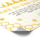 Poster Abeille en Vichy Jaune Devinez Combien de Bisous (Coin)