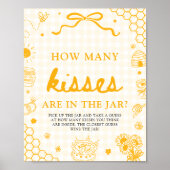 Poster Abeille en Vichy Jaune Devinez Combien de Bisous (Devant)