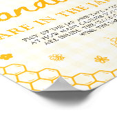 Poster Abeille en Vichy Jaune Devinez Combien de Bonbons (Coin)