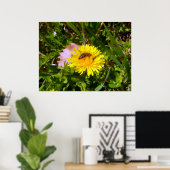 Poster Abeille et pissenlit (Bureau à domicile)