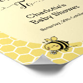 Poster Abeille mignonne avec Baby shower de miel doux Aff (Coin)