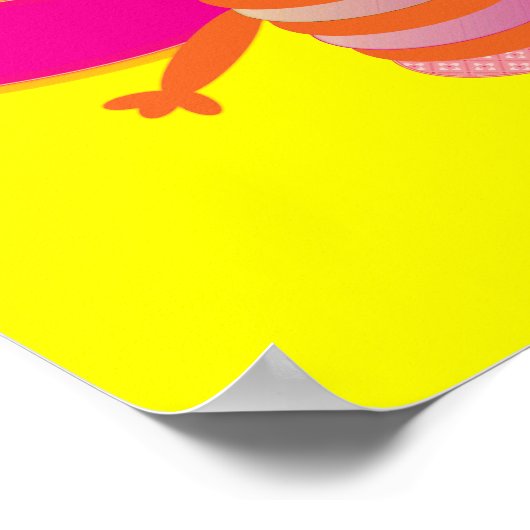 Poster Abeille rose (Coin)