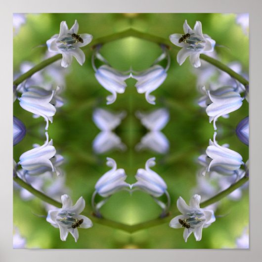 Poster Abeille Sur Bluebell Flower Abstrait (Devant)